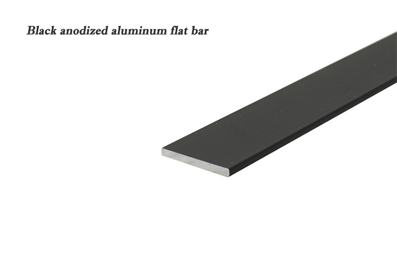 Black anodized aluminum flat bar
